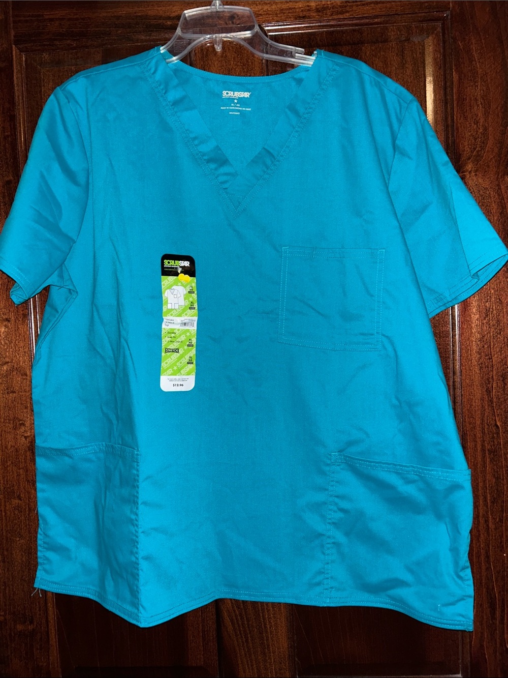 Scrubstar Aquamarine Blue V-Neck Short Sleeve Medical Top CL